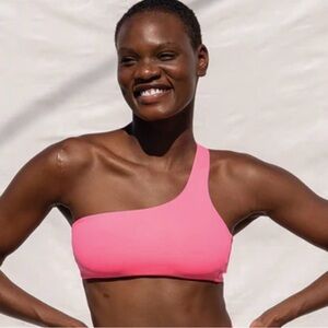 Left On Friday Pink One-Shoulder Bikini Top (“offshore” style). NWT, never worn.